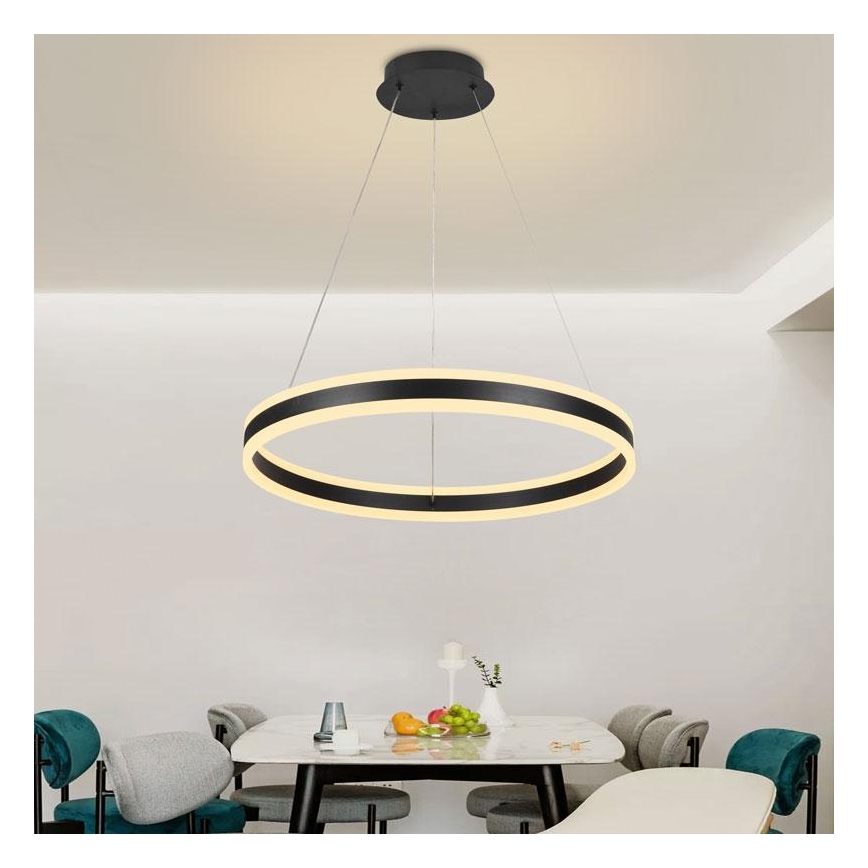 Lustre LED regulável em cabo LED/85W/230V 3000-6500K diâmetro 60 cm + controlo remoto