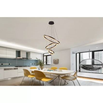 Lustre LED regulável em cabo LED/85W/230V 3000-6500K diâmetro 60 cm + controlo remoto