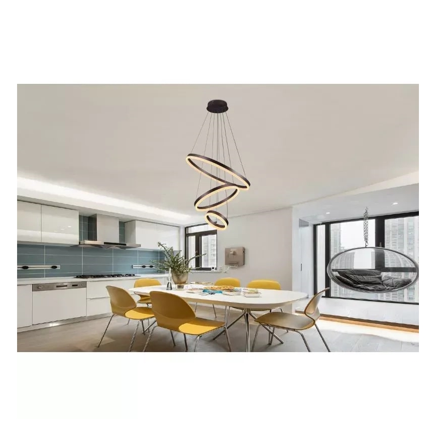 Lustre LED regulável em cabo LED/85W/230V 3000-6500K diâmetro 60 cm + controlo remoto