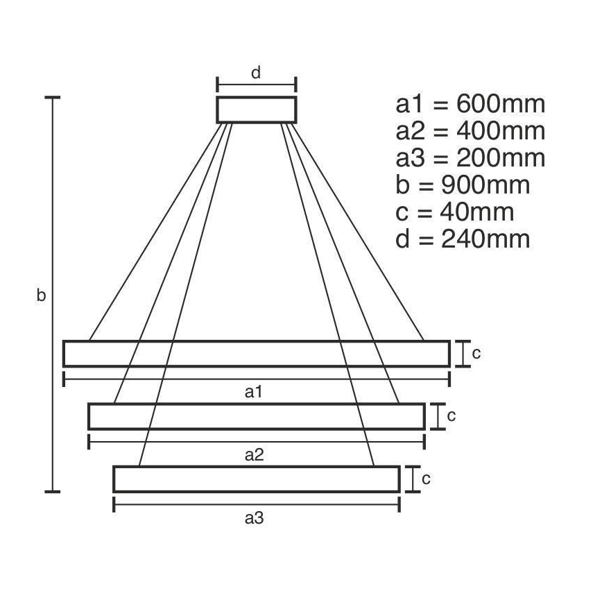 Lustre LED regulável em cabo LED/85W/230V 3000-6500K diâmetro 60 cm + controlo remoto