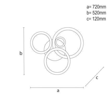 Lustre de teto LED dimmerizável LED/120W/230V 3000-6500K + controlo remoto