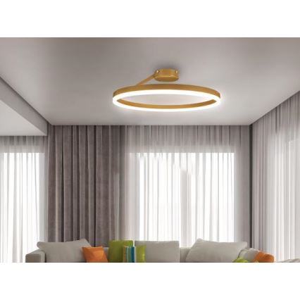 Lustre de teto LED dimmerizável LED/40W/230V 3000-6500K dourado + controlo remoto