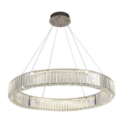Lustre de cristal LED regulável em cabo LED/50W/230V 3000-6500K cromo brilhante + comando à distância