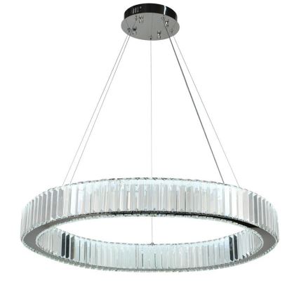 Lustre de cristal LED regulável em cabo LED/50W/230V 3000-6500K cromo brilhante + comando à distância