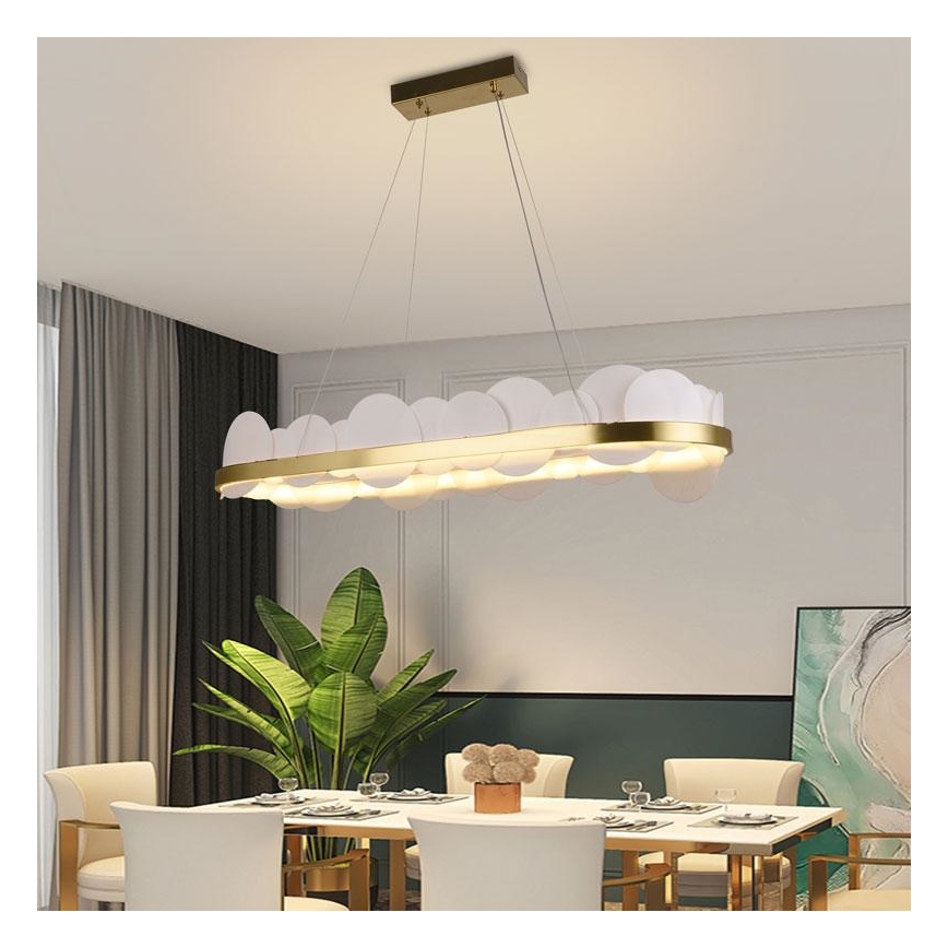 Lustre LED dimmerizável em cabo LED/50W/230V 3000-6500K dourado + controlo remoto
