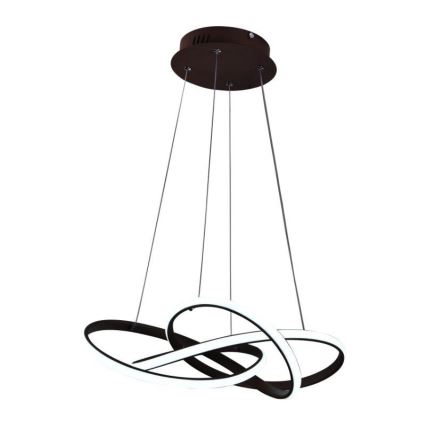 Lustre LED regulável em cabo LED/65W/230V 3000-6500K diâmetro 48 cm castanho + comando à distância