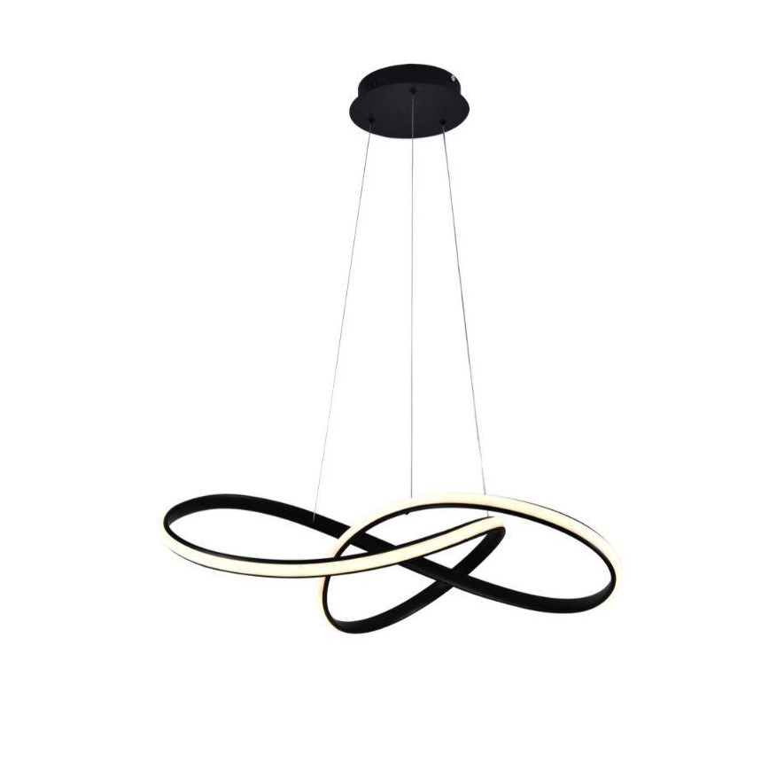 Lustre LED regulável em cabo LED/70W/230V 3000-6500K diâmetro 60 cm preto + comando à distância