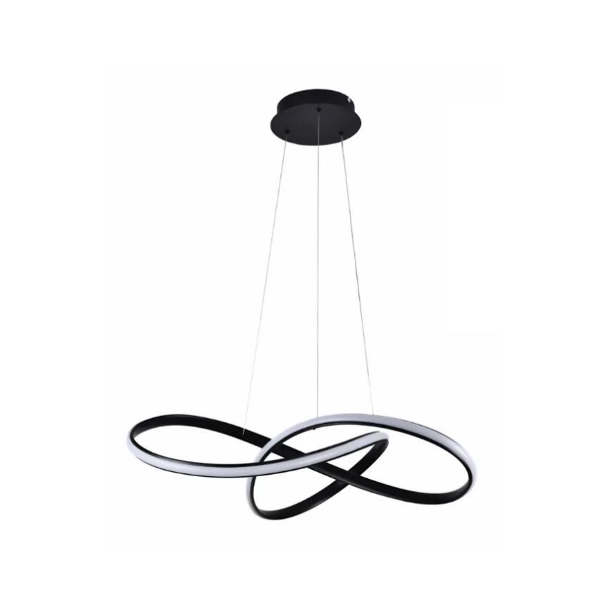 Lustre LED regulável em cabo LED/70W/230V 3000-6500K diâmetro 60 cm preto + comando à distância