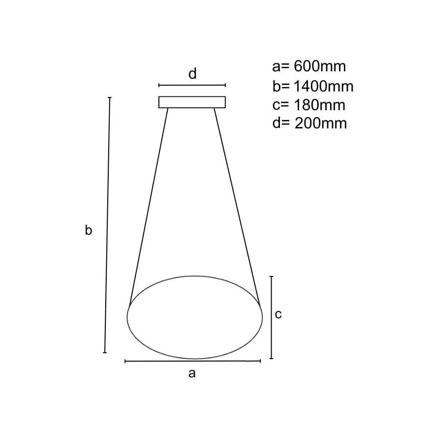Lustre LED regulável em cabo LED/70W/230V 3000-6500K diâmetro 60 cm preto + comando à distância