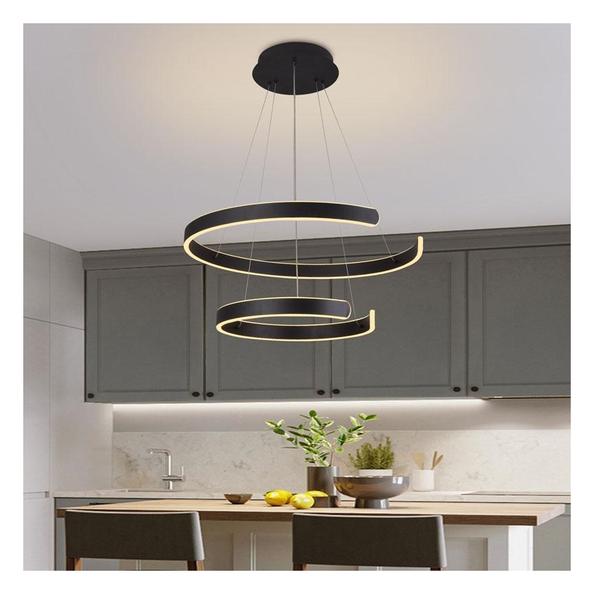 Lustre LED regulável em cabo LED/120W/230V 3000-6500K diâmetro 60 cm + comando à distância