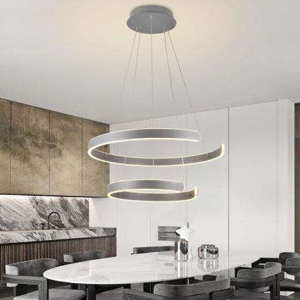 Lustre LED regulável em cabo LED/120W/230V 3000-6500K diâmetro 60 cm + comando à distância