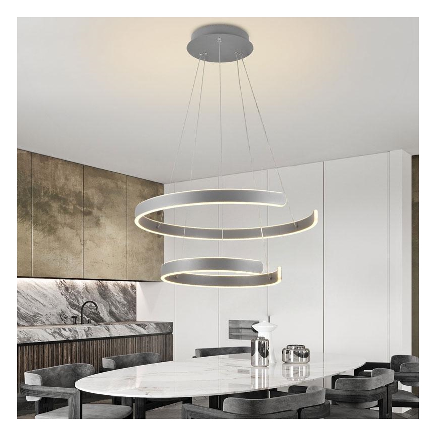 Lustre LED regulável em cabo LED/120W/230V 3000-6500K diâmetro 60 cm + comando à distância