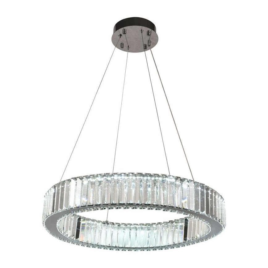 Lustre de cristal LED regulável em cabo LED/40W/230V 3000-6500K cromo brilhante + controlo remoto
