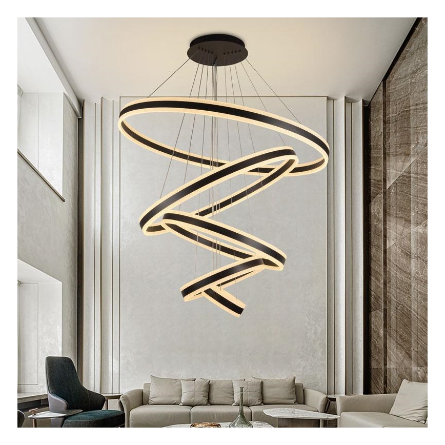 Lustre LED regulável em cabo LED/420W/230V 3000-6500K diâmetro 100 cm + comando à distância