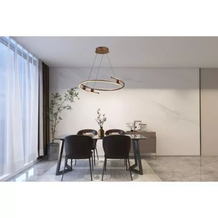 Lustre LED regulável em cabo LED/50W/230V 3000-6500K diâmetro 60 cm + comando à distância