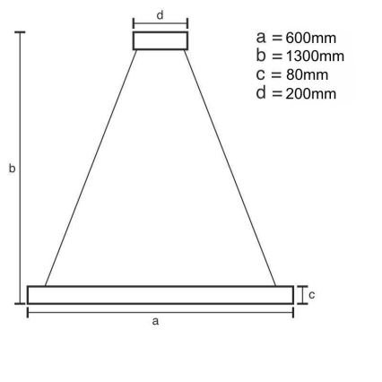 Lustre LED regulável em cabo LED/50W/230V 3000-6500K diâmetro 60 cm + comando à distância