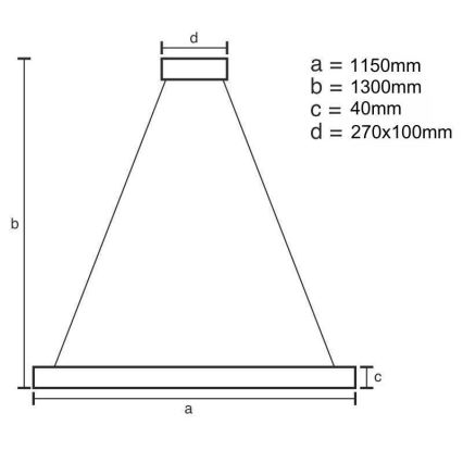 Lustre LED regulável em cabo LED/65W/230V 3000-6500K + comando à distância