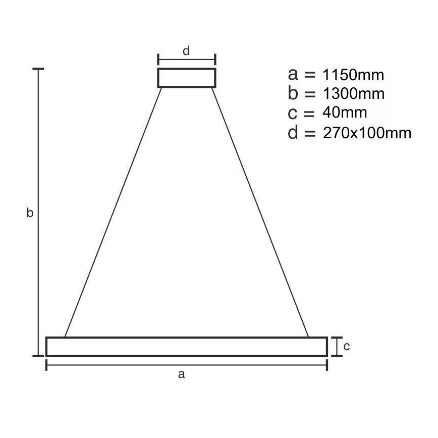 Lustre LED regulável em cabo LED/65W/230V 3000-6500K + comando à distância