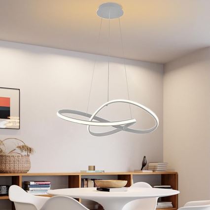 Lustre LED regulável em cabo LED/70W/230V 3000-6500K diâmetro 55 cm + comando à distância