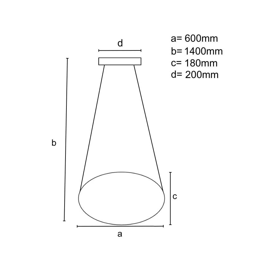Lustre LED regulável em cabo LED/70W/230V 3000-6500K diâmetro 60 cm + comando à distância
