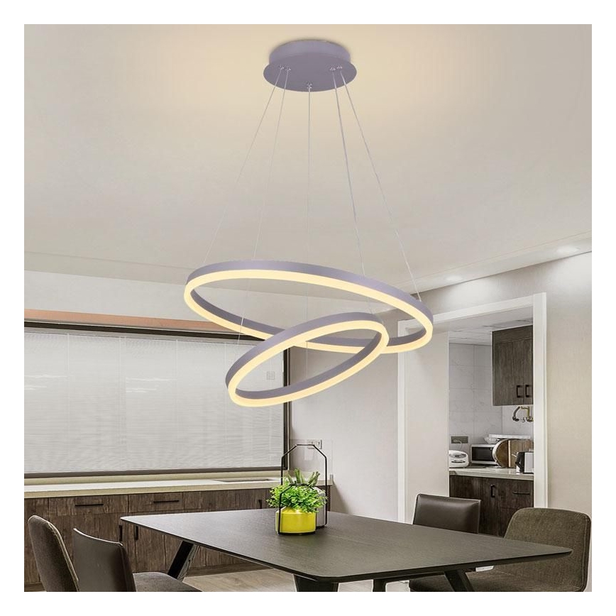 Lustre LED regulável em cabo LED/70W/230V 3000-6500K diâmetro 60 cm + comando à distância