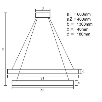 Lustre LED regulável em cabo LED/70W/230V 3000-6500K + comando à distância