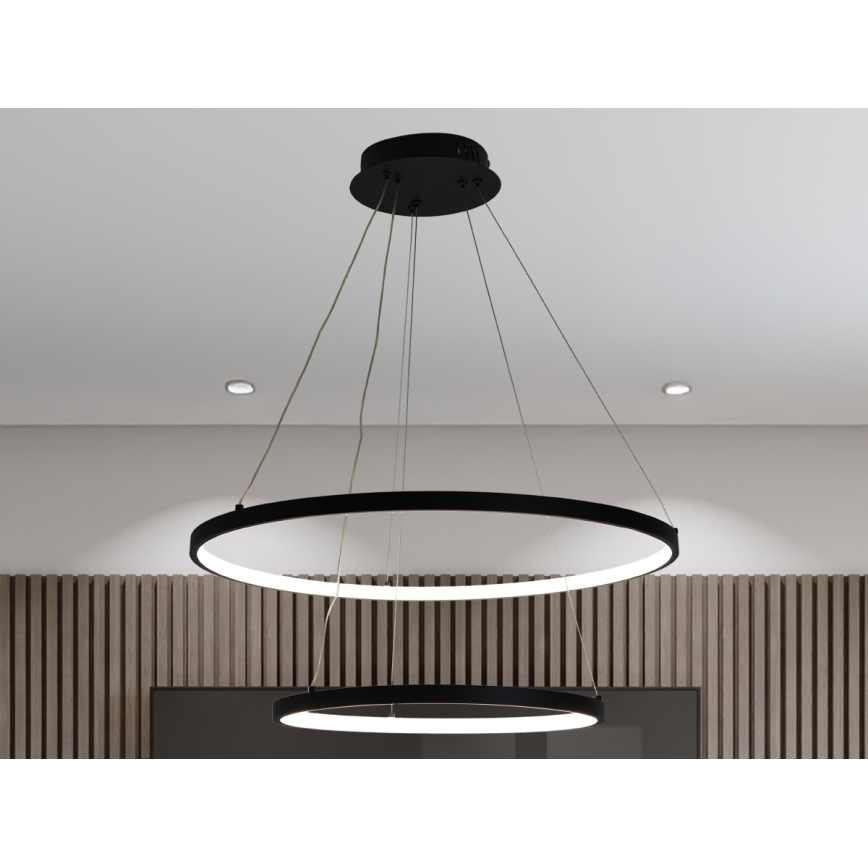 Lustre LED regulável em cabo LED/75W/230V 3000-6500K diâmetro 60 cm + controlo remoto