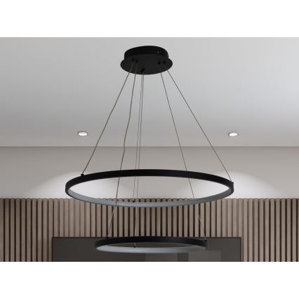 Lustre LED regulável em cabo LED/75W/230V 3000-6500K diâmetro 60 cm + controlo remoto