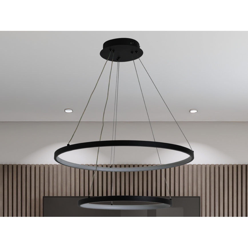 Lustre LED regulável em cabo LED/75W/230V 3000-6500K diâmetro 60 cm + controlo remoto