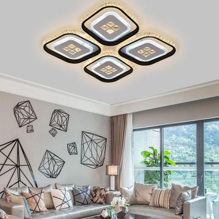 Lustre de teto LED regulável LED/130W/230V 3000-6500K + controlo remoto