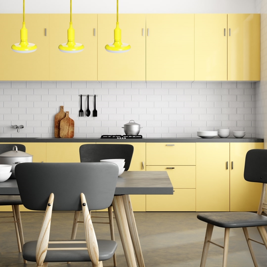 Lustre LED suspenso em cabo 1xE27/15W/230V 6000K amarelo
