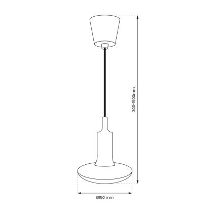 Lustre LED suspenso em cabo 1xE27/15W/230V 6000K amarelo