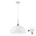 Lustre LED em cabo 1xE27/60W/230V branco/transparente