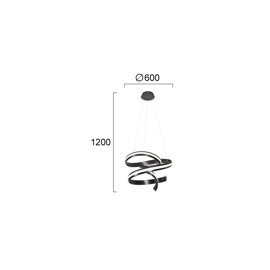 Lustre LED em cabo AREZIA LED/62W/230V preto
