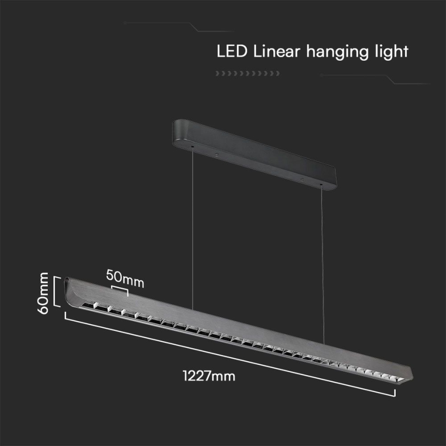 Lustre LED suspenso em cabo LED/36W/230V 3000/4000/6400K antracite