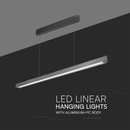 Lustre LED suspenso em cabo LED/36W/230V 3000/4000/6400K antracite