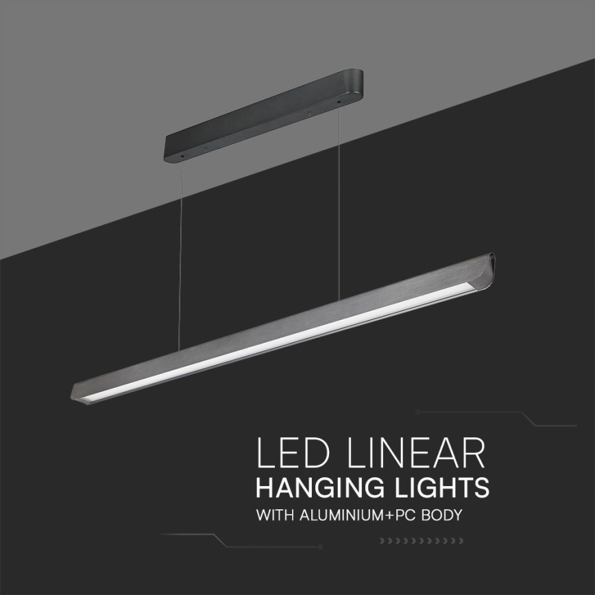 Lustre LED suspenso em cabo LED/36W/230V 3000/4000/6400K antracite
