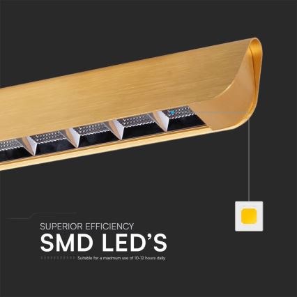Lustre LED com cabo LED/36W/230V 3000/4000/6400K dourado