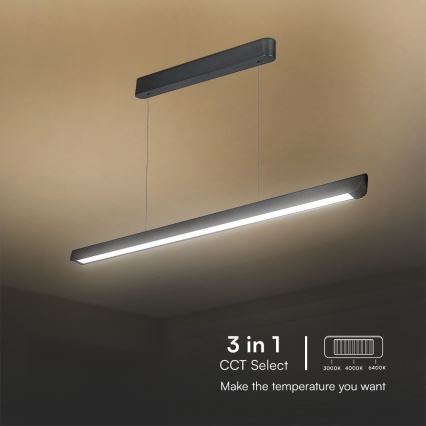 Lustre LED com cabo LED/36W/230V 3000/4000/6400K preto