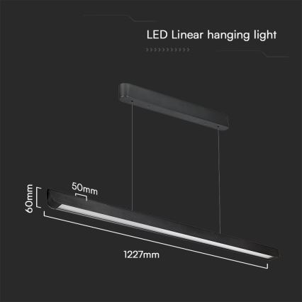 Lustre LED com cabo LED/36W/230V 3000/4000/6400K preto