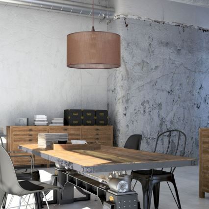 Lustre LED suspenso em cabo NOEL 1xE27/60W/230V castanho