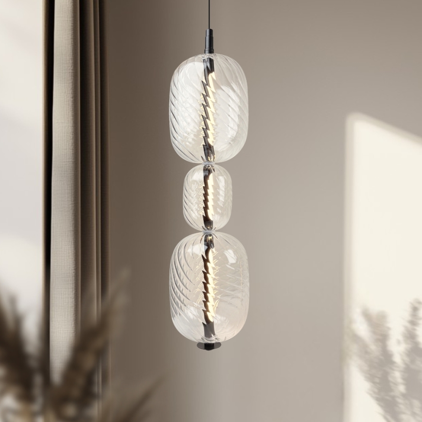Lustre LED em cabo PLAYA LED/12W/230V preto