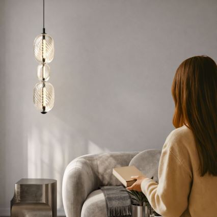 Lustre LED em cabo PLAYA LED/12W/230V preto