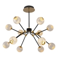 Lustre LED em haste GELA 12xLED/5W/230V 3000K preto/dourado