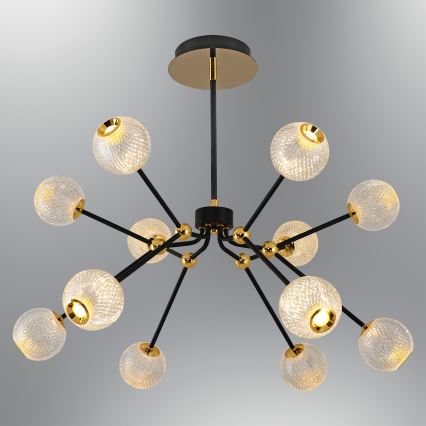 Lustre LED em haste GELA 12xLED/5W/230V 3000K preto/dourado