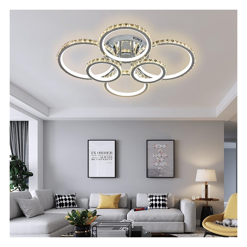 Lustre de teto LED dimmerizável LED/205W/230V 3000-6500K com controlo remoto