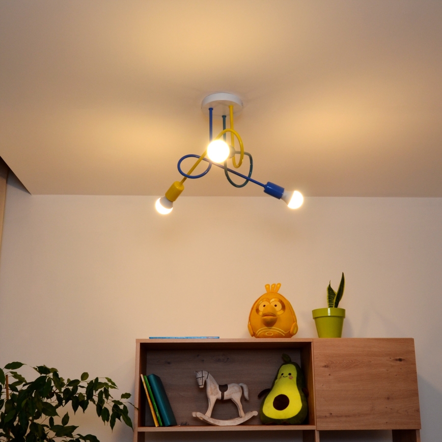Lustre de teto infantil LED OXFORD 3xE27/15W/230V