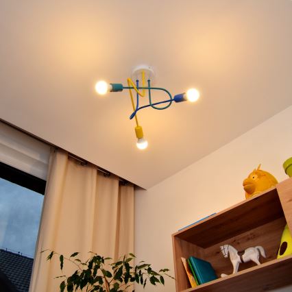 Lustre de teto infantil LED OXFORD 3xE27/15W/230V