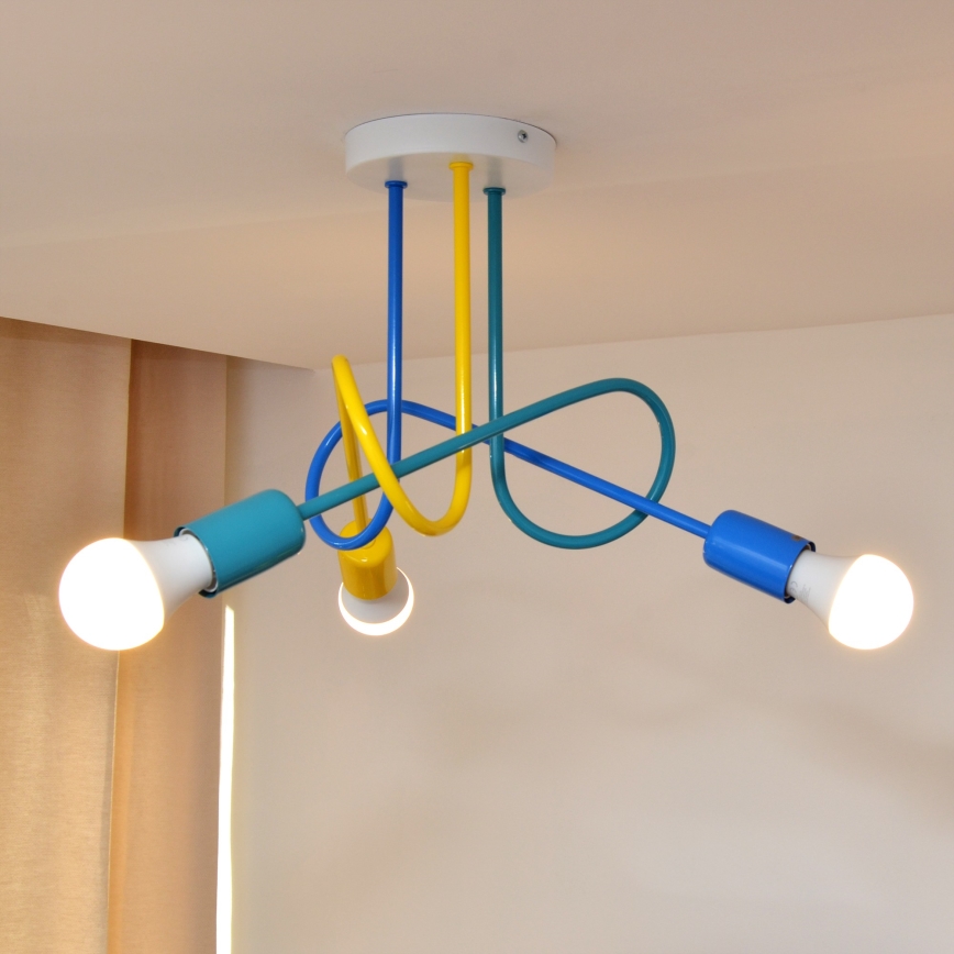 Lustre de teto infantil LED OXFORD 3xE27/15W/230V