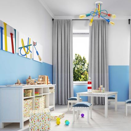 Lustre de teto infantil LED OXFORD 4xE27/10W/230V